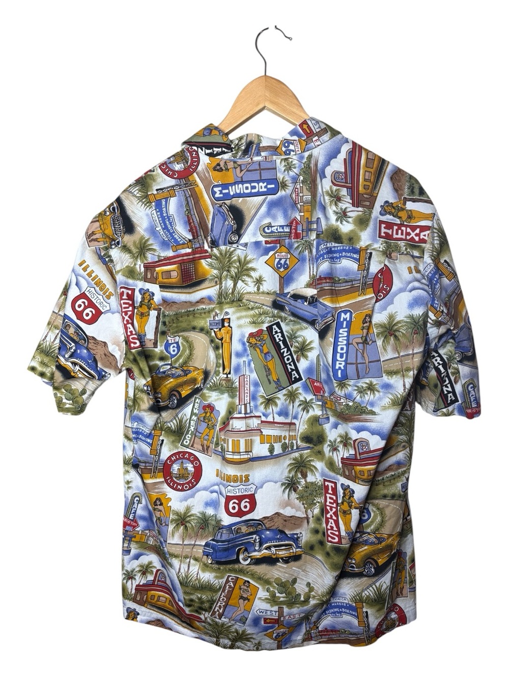 Pacific Legend Men’s L Made in Hawaii Shirt Route 66 Fun Print Cotton - Picture 3 of 8